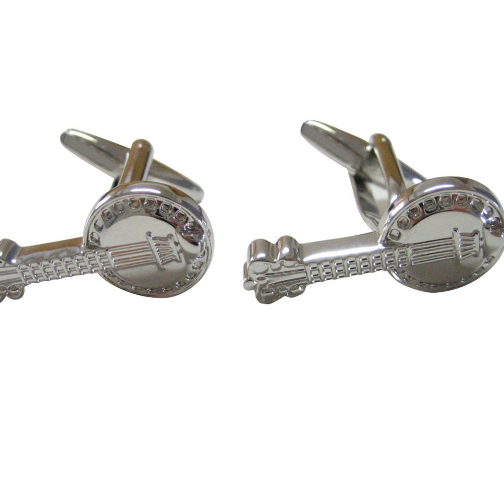 Silver Toned Banjo Cufflinks